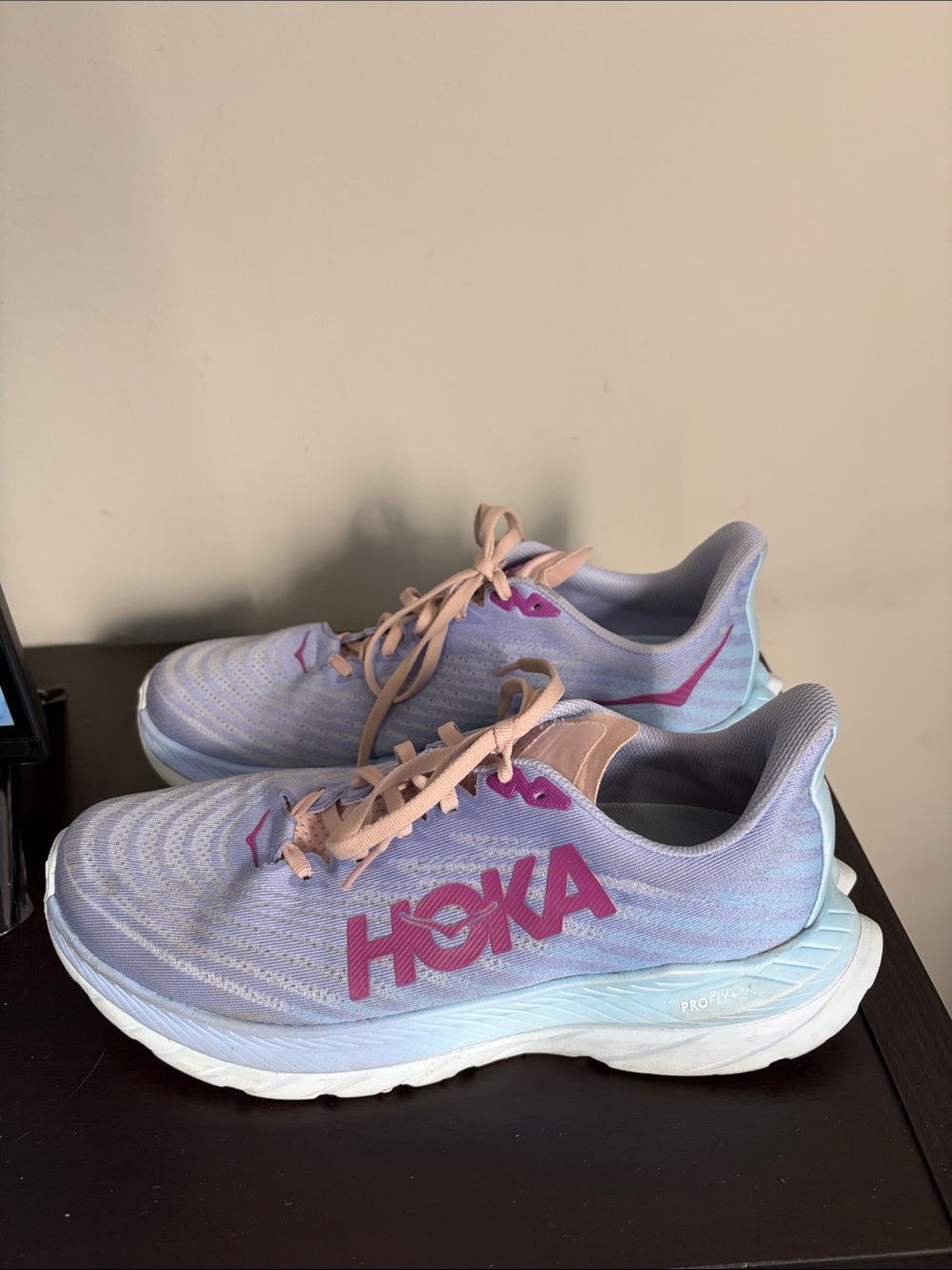 Hoka Mach 5 running shoes Baby Lavender Summer Womens PROFLY+ midsole Sz 10 - Picture 3 of 12